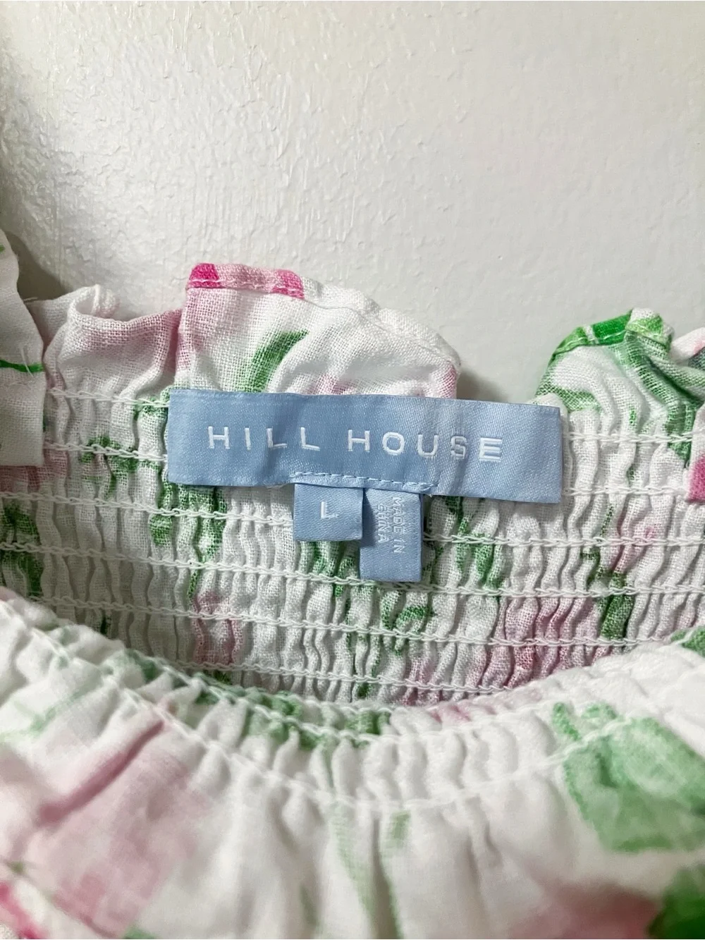 Hill House | White Floral The Paz Smocked Linen Top L Chic Coquette Cottagecore